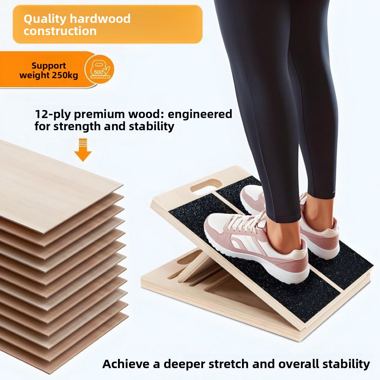 PILAXIO Adjustable Calf Stretch Board