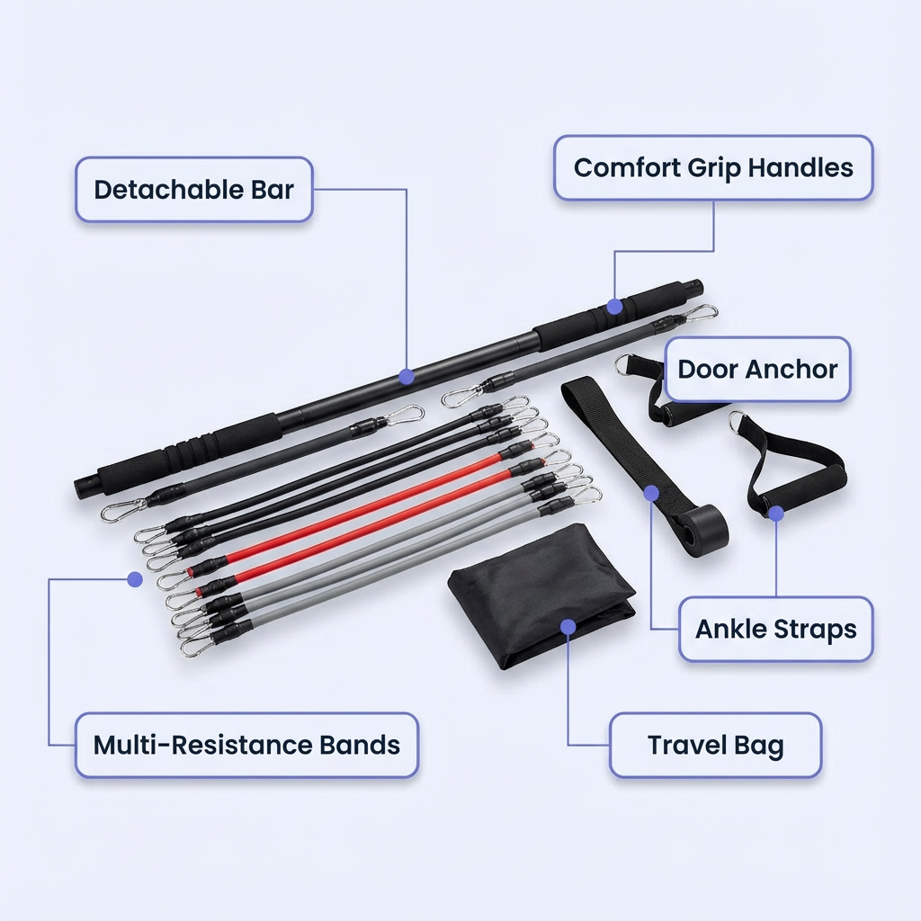 PILAXIO Pilates Resistance Bar (Fitness Stick) – Full-Body Mobility & Toning (40cm)